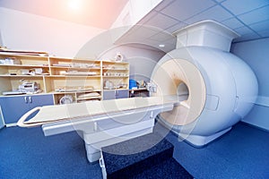 Magnetic resonance imaging diagnostics machine in modern medical center