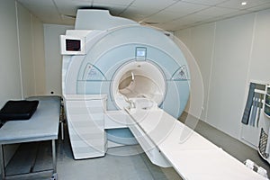 Magnetic resonance imaging scan or MRI machine device in hospital