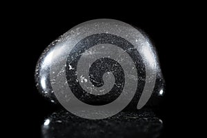 Magnetite mineral, black and reflection, healing stone