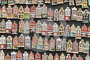 Magnets of traditional old buildings in Amsterdam