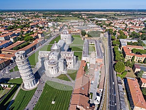 Magnificence of Miracles Square from helicopter, aerial view of