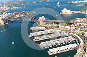 Magnificence of Sydney skyline, aerial view