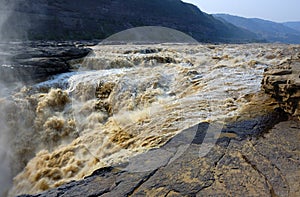 The magnificence of Yellow River hukou waterfall