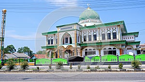 The Magnificent Al-ikhlas Mosque On The Side Of The Muntok City Road