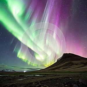 Magnificent Aurora Ascent isolated on transparent background photo
