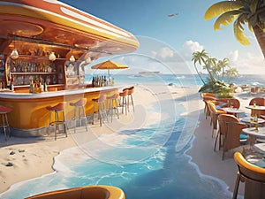 Magnificent beach bar close to the sea