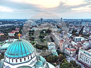 Magnificent biggest ortodox church temple of Saint Sava in Belgrade, Serbia hram Svetog Save