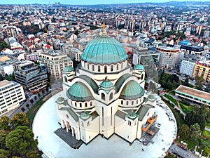 Magnificent biggest ortodox church temple of Saint Sava in Belgrade, Serbia hram Svetog Save