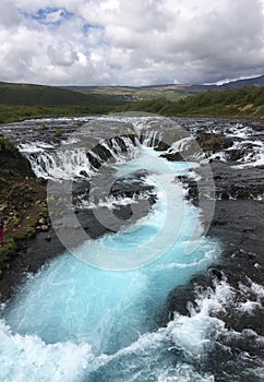 Magnificent Bruarfoss Waterfalls in Iceland