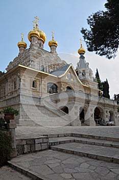 The magnificent church, surmounted by golden domes