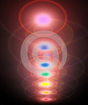 Magnificent Colorful brilliant life energy cki or Kundalini as expressed with the colors of the chakras