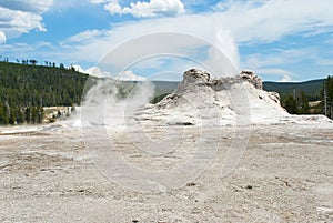 The magnificent cone of Castle Geyser, Yellowstone National Park