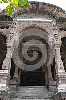 Magnificent, Decorated  and Artistic Entrance of Ancient Historic Holkar Rulers Chatri or Cenotaphs at Indore