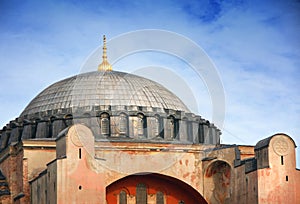 The magnificent dome of Hagia Sophia in Istanbul