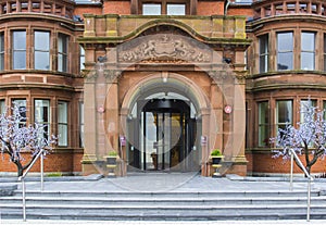 The magnificent entrance to the luxurious Slieve Donard Hotel