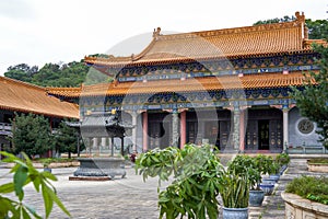 A magnificent and exquisite Chinese Buddhist temple hall