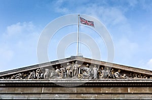 The magnificent exterior of the British Museum in London