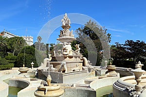 Magnificent fountain in Ajuda botanical garden, Lisbon photo