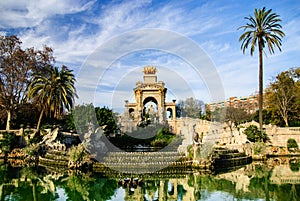 Magnificent fountain with pond in Parc de la Ciutadella, Barcelona photo
