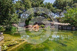 The magnificent garden of Saint Adrien in Servian in the department of Herault in the Occitanie region