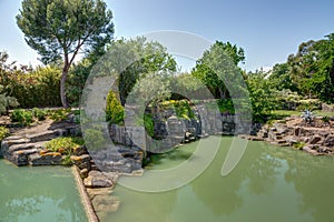 The magnificent garden of Saint Adrien in Servian in the department of Herault in the Occitanie region