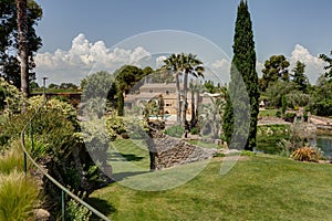 The magnificent garden of Saint Adrien in Servian in the department of Herault in the Occitanie region