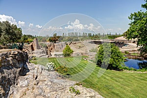 The magnificent garden of Saint Adrien in Servian in the department of Herault in the Occitanie region