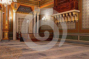 The magnificent interior view of Yildiz Hamidiye Mosque. The work of Sultan Abdulhamid.