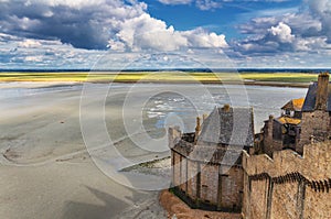 Magnificent Mont Saint Michel cathedral on the island, Normandy, Northern France, Europe