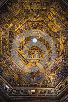 Magnificent mosaic ceiling of the Baptistry of San Giovanni