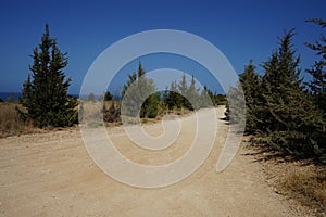 Magnificent mountainous landscape with unique vegetation at Kolymbia Flag Hill, Kolympia 851 02, Greece