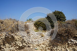Magnificent mountainous landscape with unique vegetation at Kolymbia Flag Hill, Kolympia 851 02, Greece