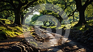 A magnificent oak, with a mysterious atmosphere around you, like an entrance to another wor