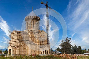 Magnificent Orthodox Iveri Virgin Mary Church under construction, Zugdidi, Georgia