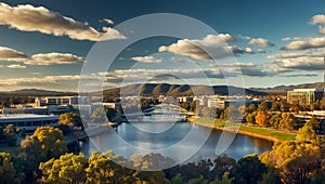 magnificent panorama of the city of Canberra destinations
