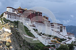 Magnificent Potala Palace in Lhasa, home of the Dalai Lama before the Chinese invasion and Unesco World Heritage Site.