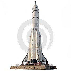Magnificent rocket isolated on white background