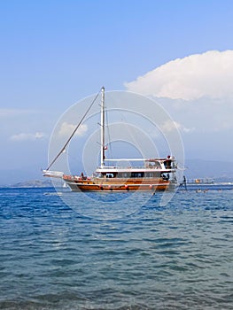 Magnificent sea and floating sail boats