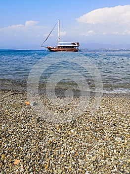 Magnificent sea and floating sail boats