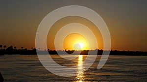 Magnificent sunset on the Zambezi river