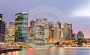 Magnificent Sydney harbour skyline at sunset