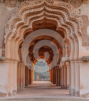 Symmetric arched corridor photo