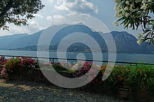 Magnificent view on the Como Lake and the Dolomites - Italian alps