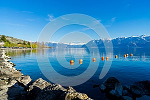 Magnificent view of Lake Geneva and mountains