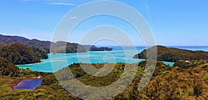 Magnificent View over Torrent Bay at Abel Tasman National Park in New Zealand