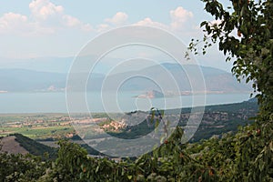 Magnificent view at Prespes Lake Florina Greece