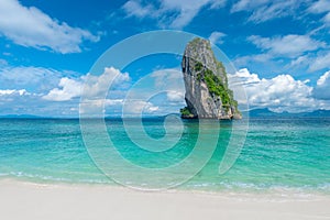 magnificent view of the sea and the rock from the island