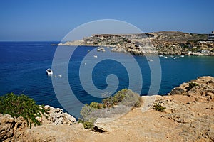 Magnificent views of Colden Bay. Mellieha, Malta.