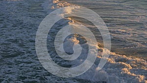 Magnificent waves at Manhatan beach aerial view