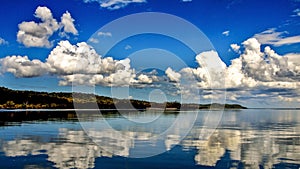 Magnificent white cloud in blue sky. Australia.